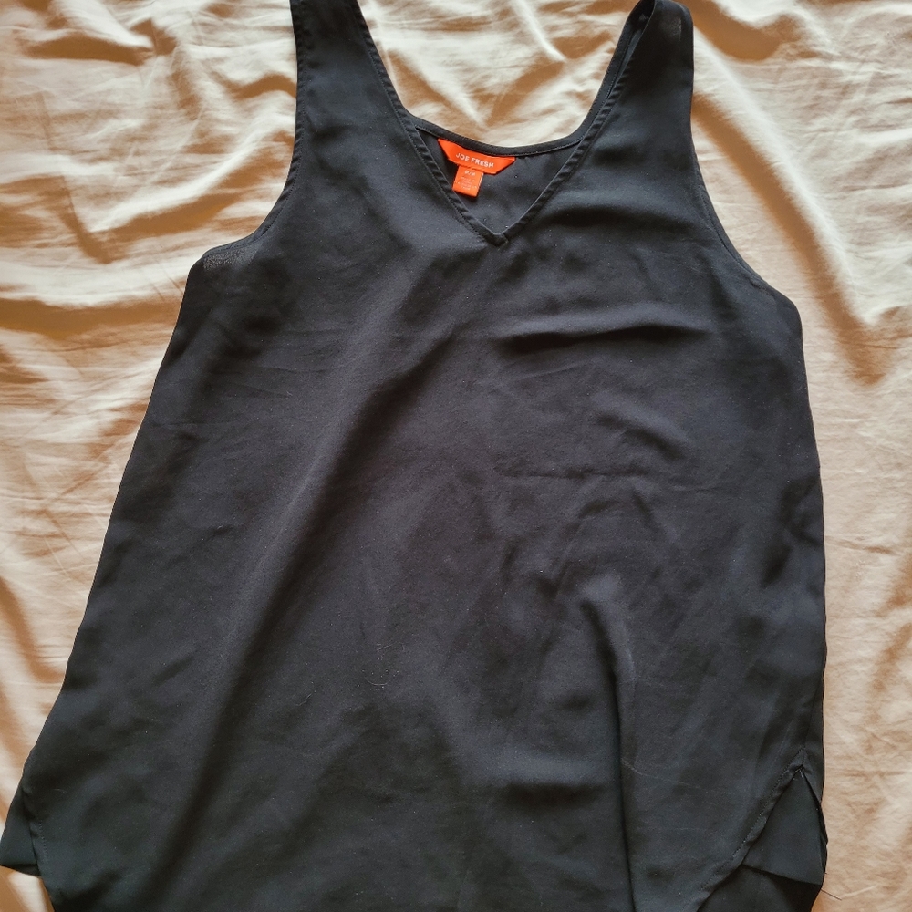 Joe Fresh Black Flowy Tank - Medium